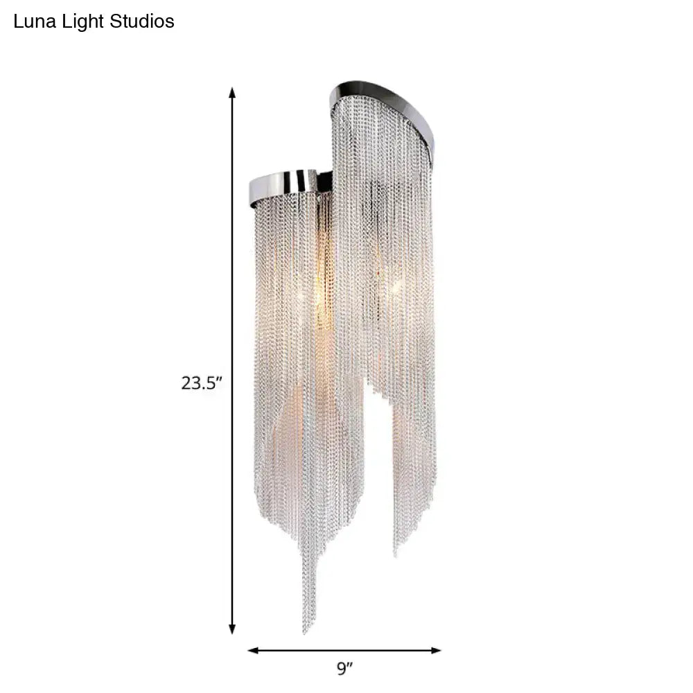 Aluminum Tassel Wall Sconce Two-Light Gold Silver
