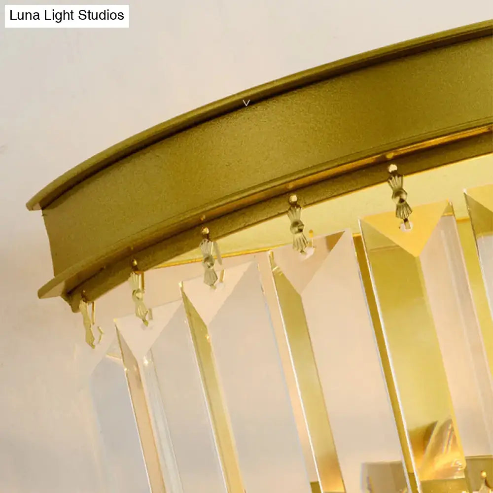 Gold Crystal Wall Lamp Faceted Two-Light