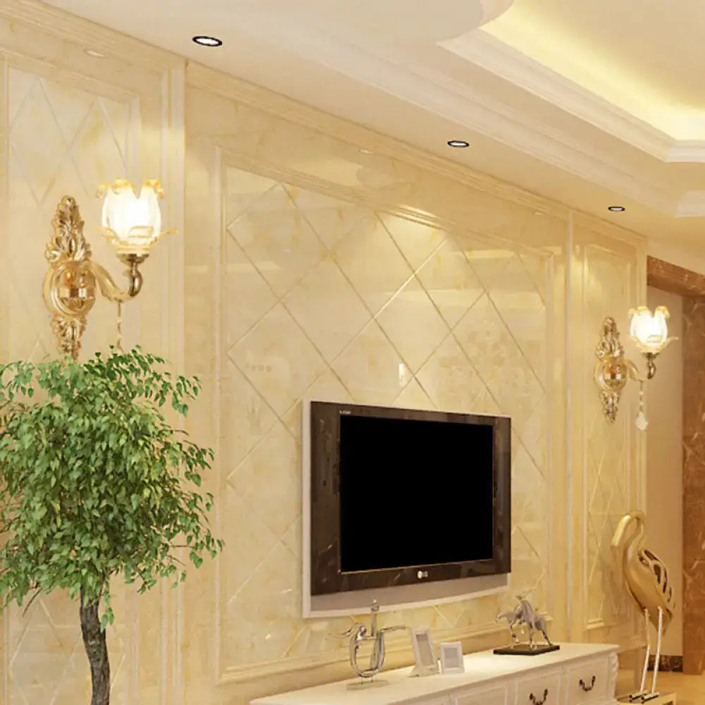Gold Glass Shade Sconce