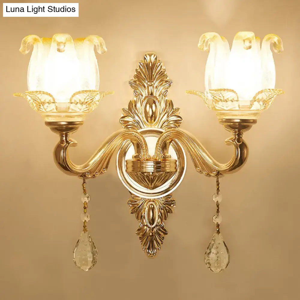 Gold Glass Shade Sconce