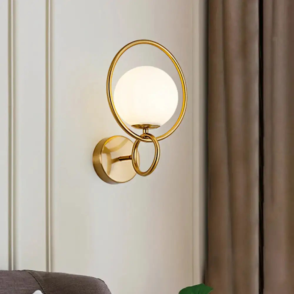 Gold White Glass Sconce