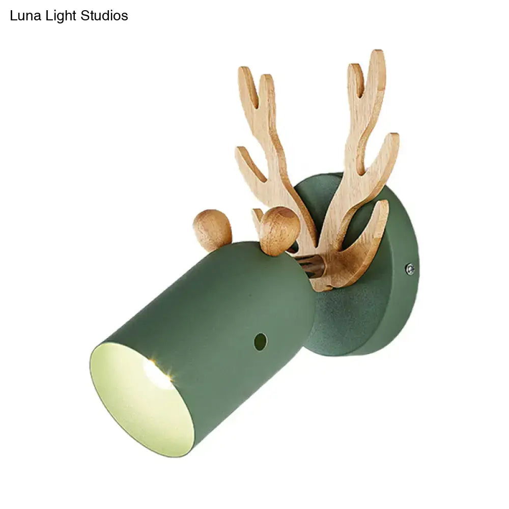 Green Wood Antler Sconce