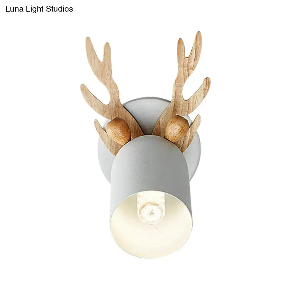 Green Wood Antler Sconce