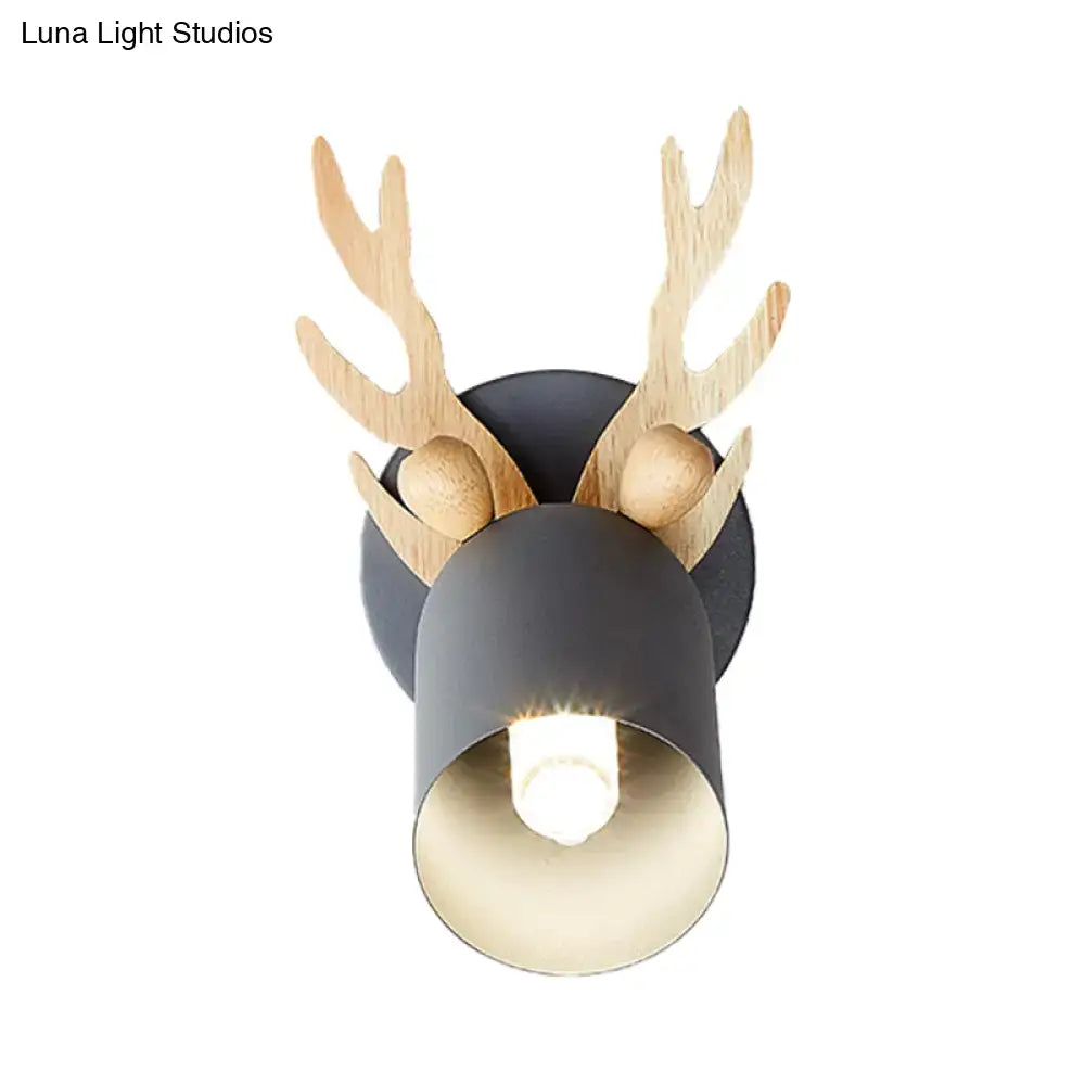 Green Wood Antler Sconce