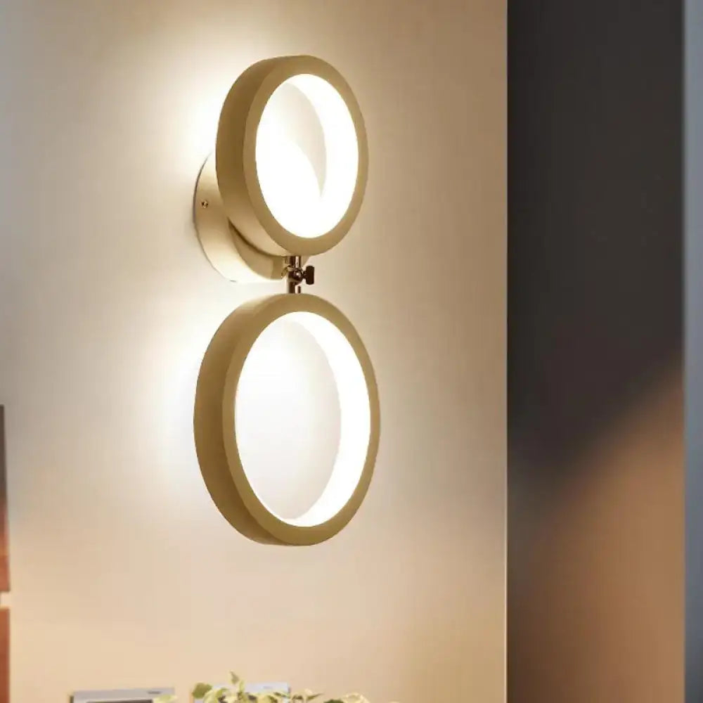 Beige Double Ring Wall Lamp