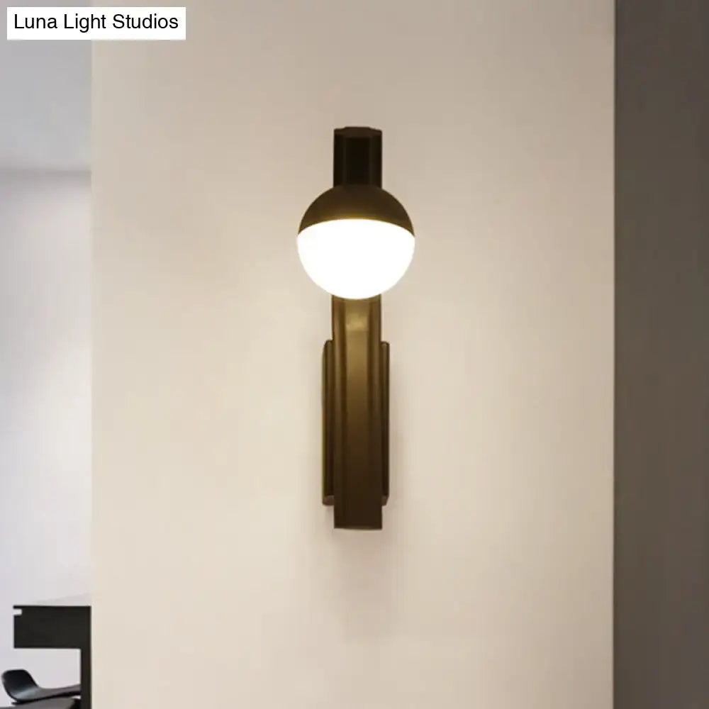 Black Glass Orb Sconce