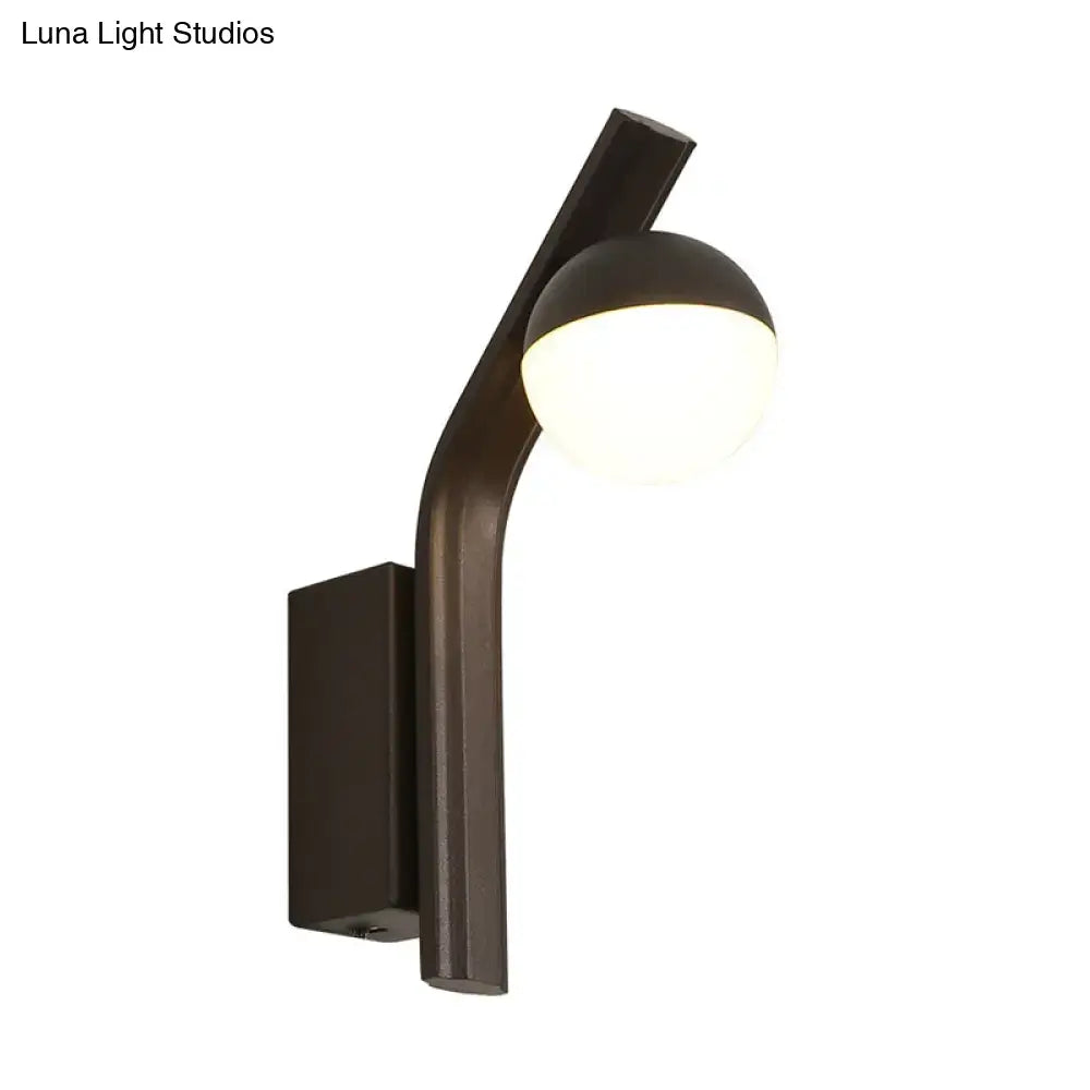 Black Glass Orb Sconce