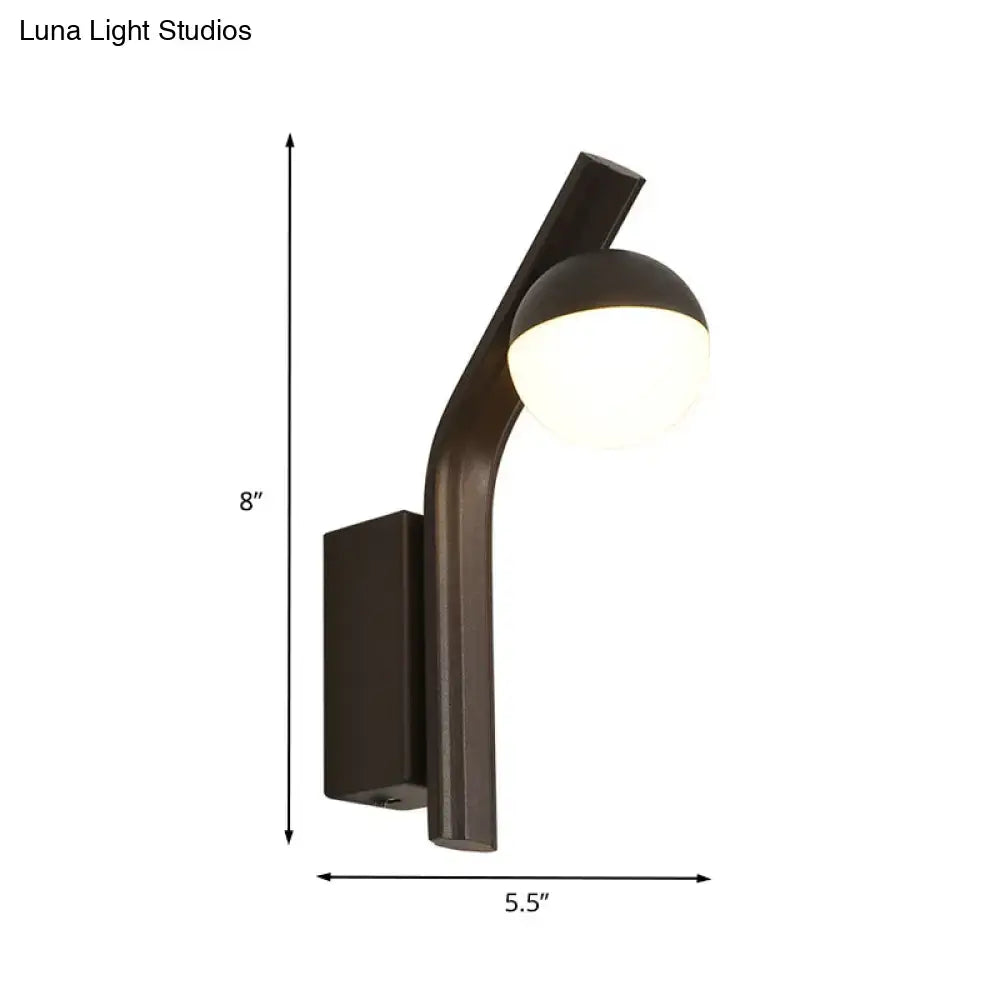 Black Glass Orb Sconce