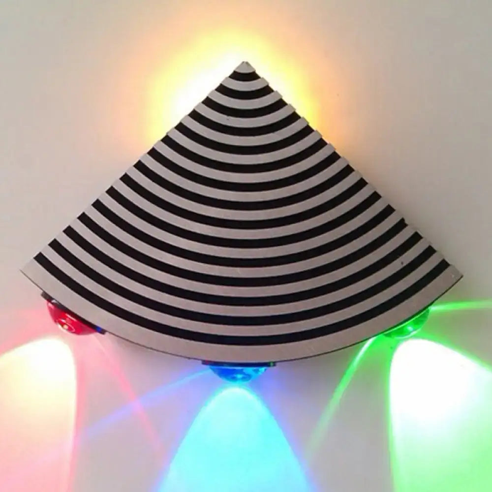 Striped Black Silver LED Lamp