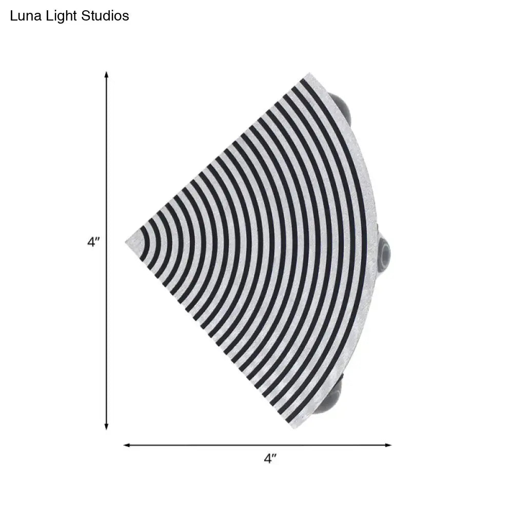 Striped Black Silver LED Lamp