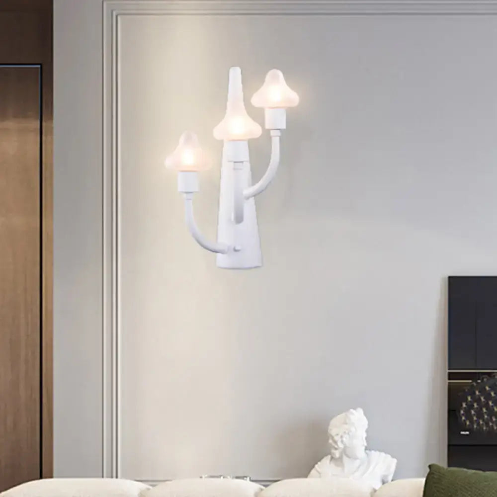 White Ceramic Glass Sconce