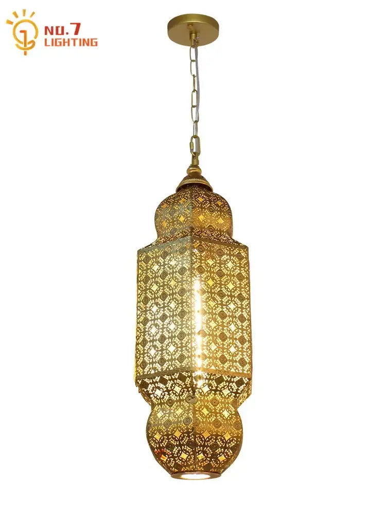 Gold Geometric Pendant Light Vintage Luxury Style