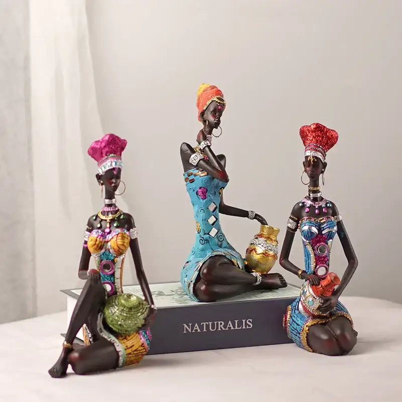 Black Resin Art Figures