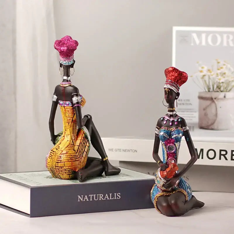 Black Resin Art Figures