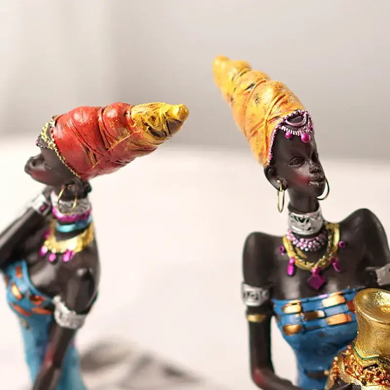 Black Resin Art Figures