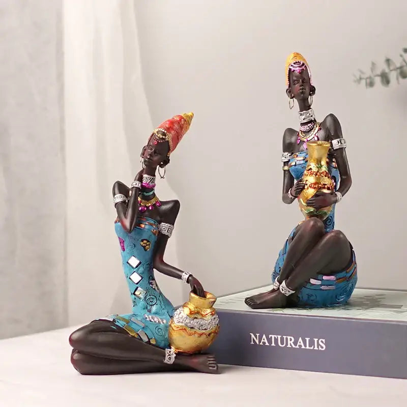 Black Resin Art Figures