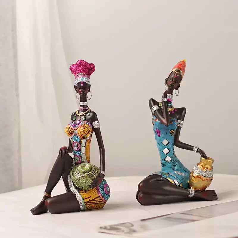 Black Resin Art Figures