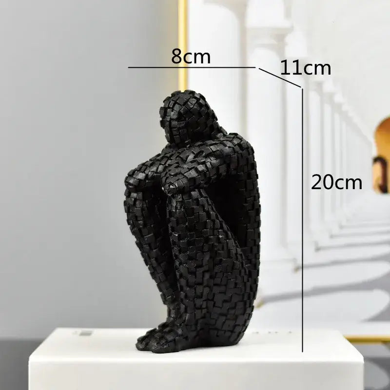 Golden Abstract Thinker Statue