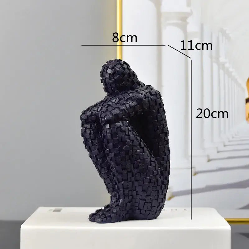 Golden Abstract Thinker Statue