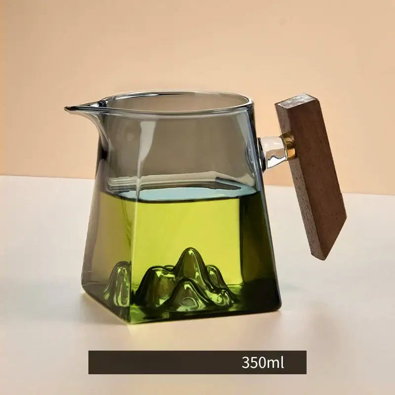 Glass Tea Cup Set Wood