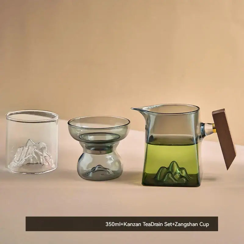 Glass Tea Cup Set Wood