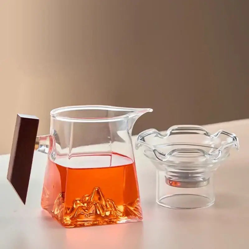Glass Tea Cup Set Wood