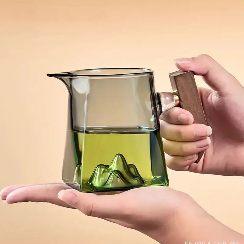 Glass Tea Cup Set Wood