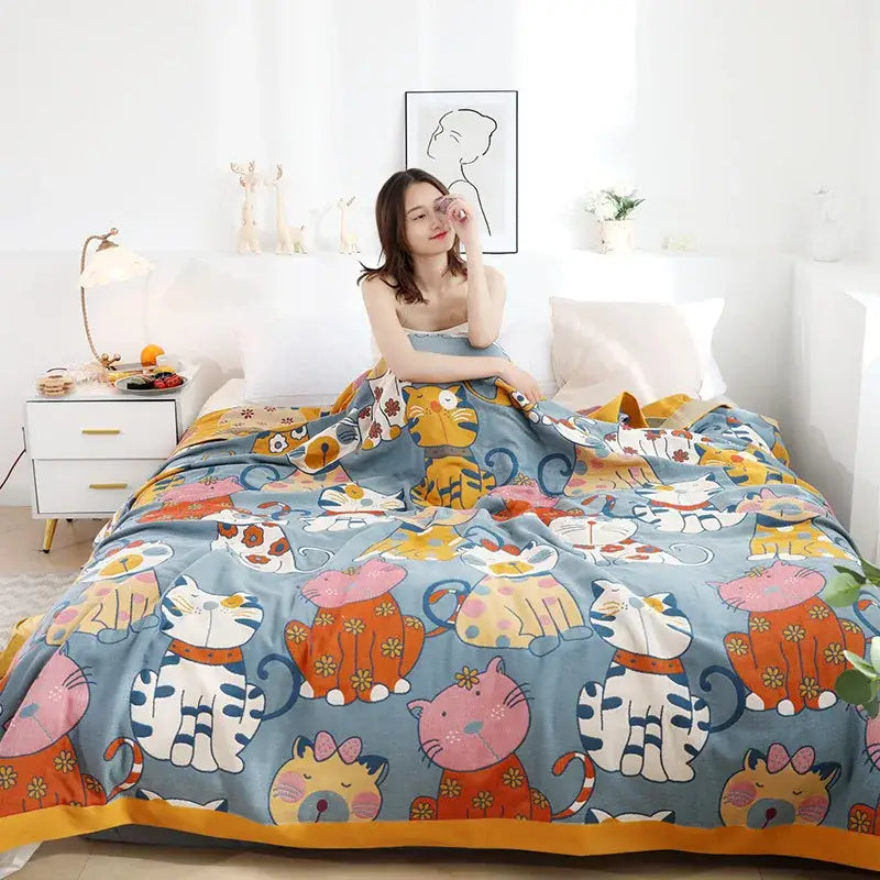 Boho Cotton Cat Blanket