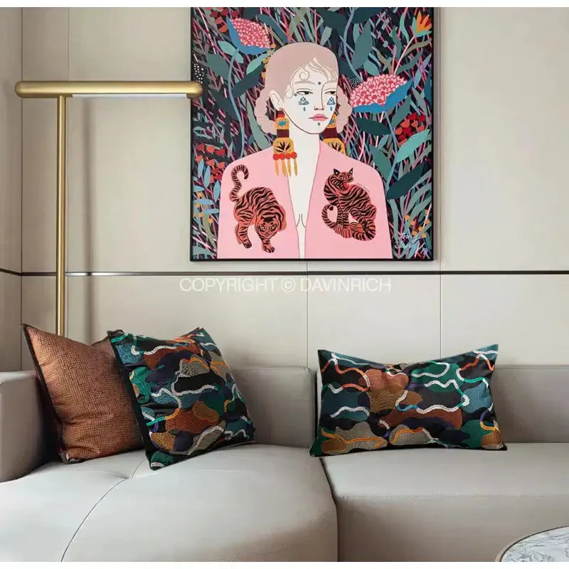 Geometric Embroidery Cushion Covers