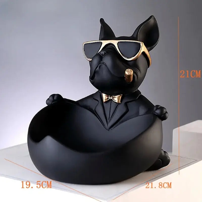 Black French Bulldog Statue