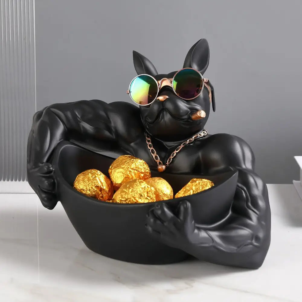 Black French Bulldog Statue