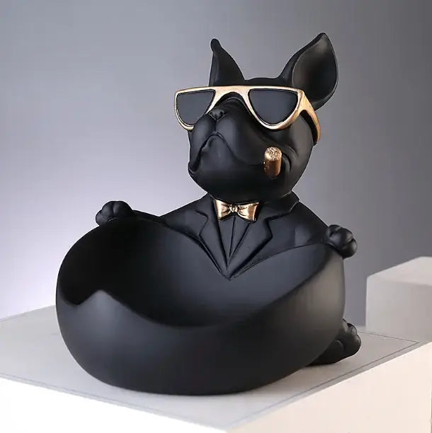 Black French Bulldog Statue