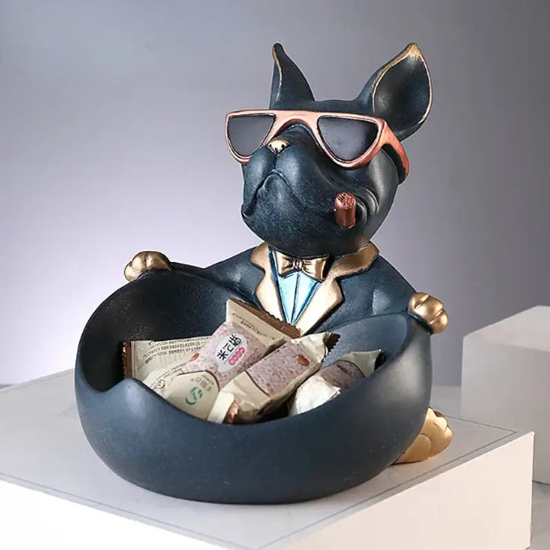 Black French Bulldog Statue