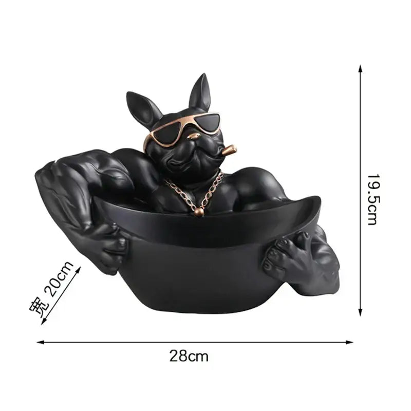 Black French Bulldog Statue