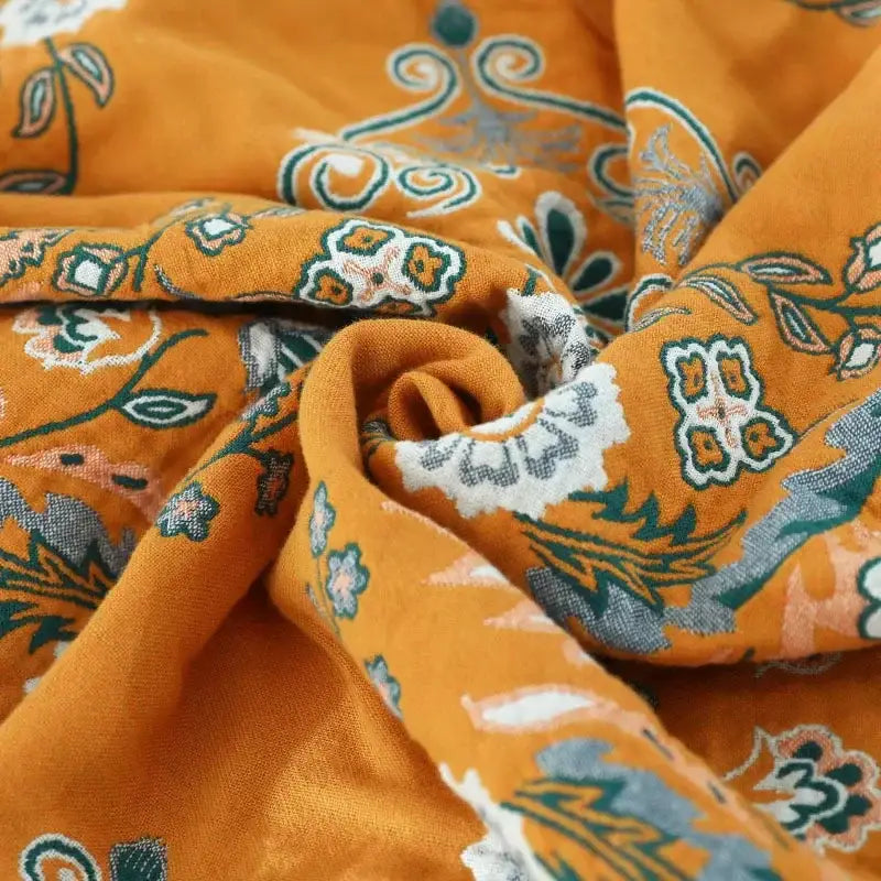 Teal Cotton Throw Blanket