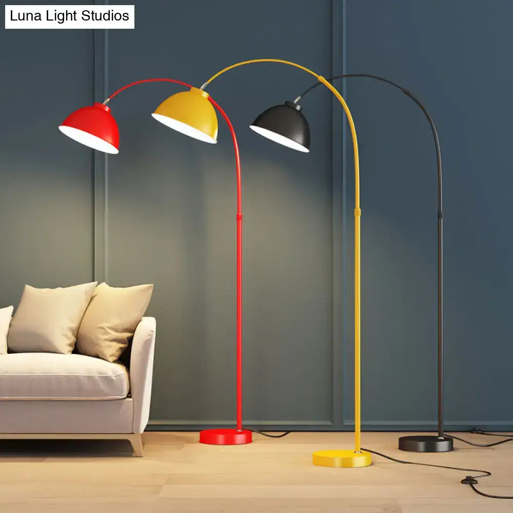Yellow Arched Floor Lamp