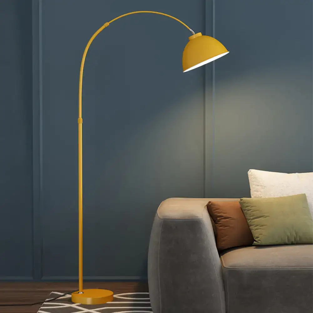 Yellow Arched Floor Lamp