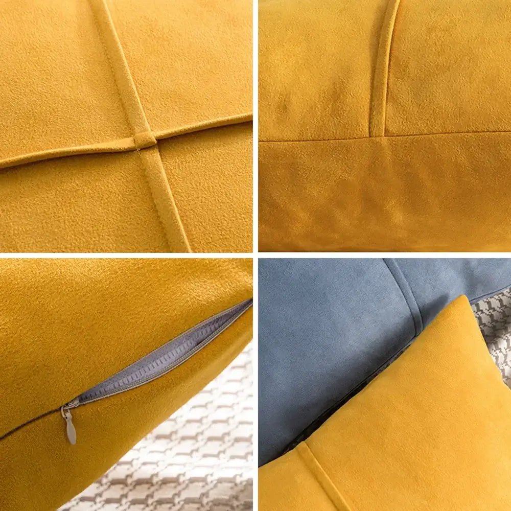 Mustard Faux Suede Pillow
