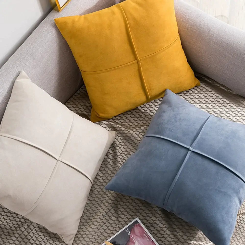 Mustard Faux Suede Pillow