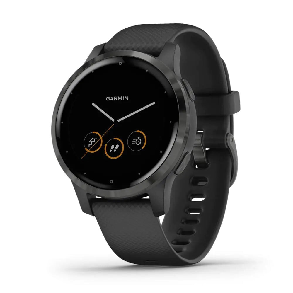 Garmin Vivoactive 4 GPS Smartwatch Features Music Body Energy Monitoring Animated Workouts Pulse Ox Sensors and More Black