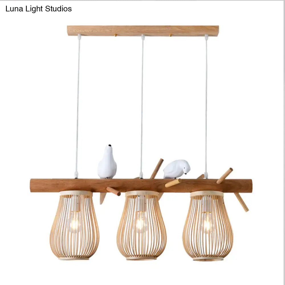 Bamboo Barrel Pendant Light