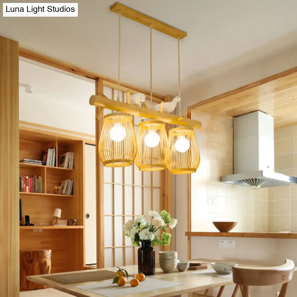 Bamboo Barrel Pendant Light