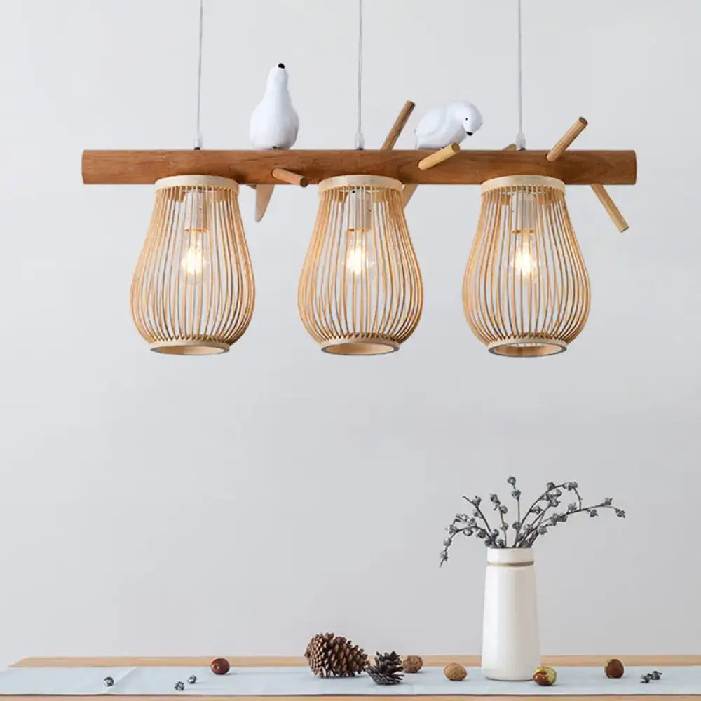 Bamboo Barrel Pendant Light