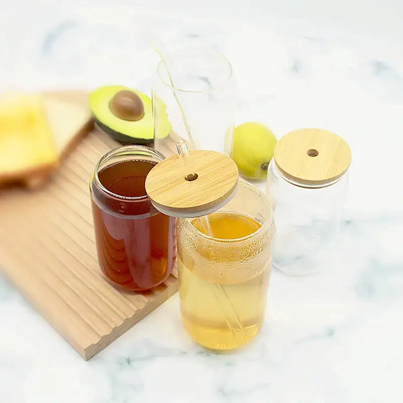 Bamboo Lid Glass Accessory