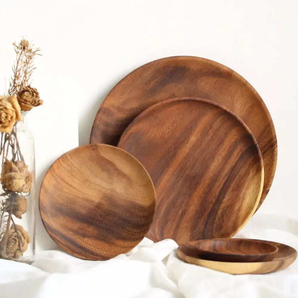 Beech Wood Round Plates