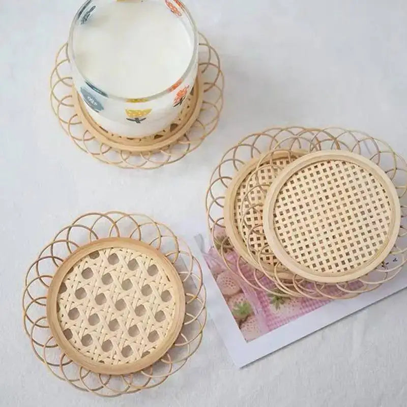Bamboo Woven Coaster Set