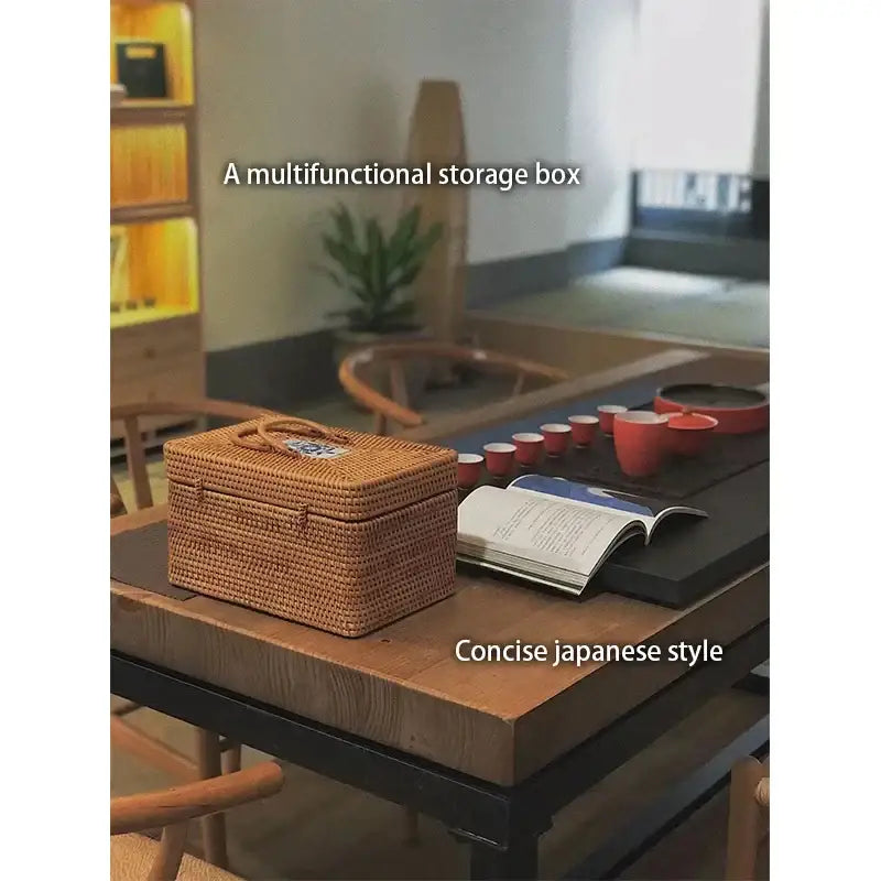 Rattan Ceramic Storage Box