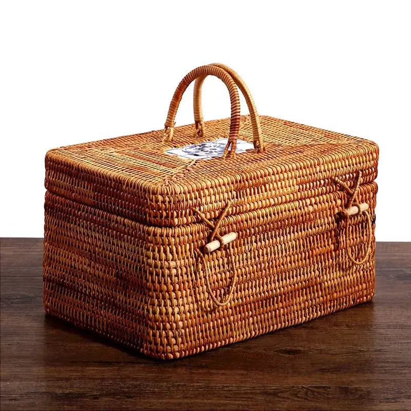 Rattan Ceramic Storage Box
