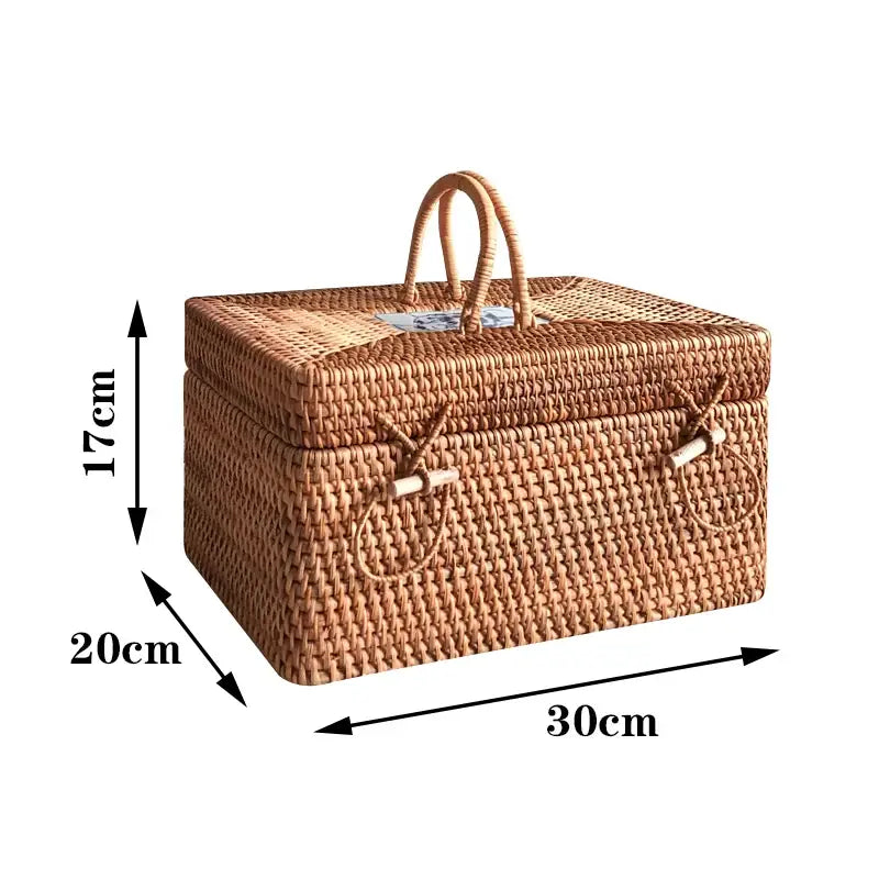 Rattan Ceramic Storage Box