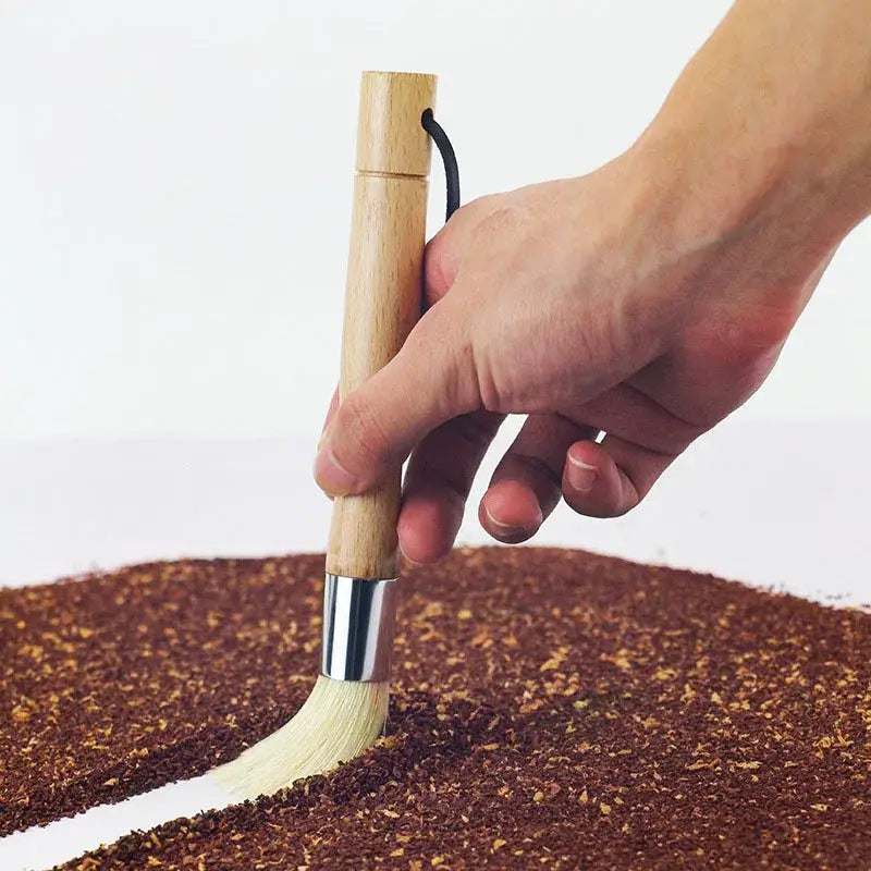 Wood Coffee Grinder Brush